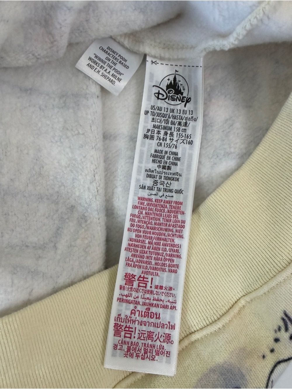 Winnie the Pooh Allover Print Pullover Hoodie Kids Size 13 Disney - Picture 5 of 7